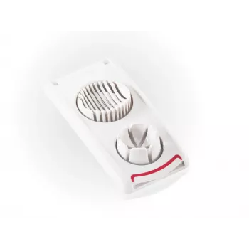 LEIFHEIT Egg Cutter Combi – 2-w-1 Krajalnica i Klinownik do Jajek, Biały