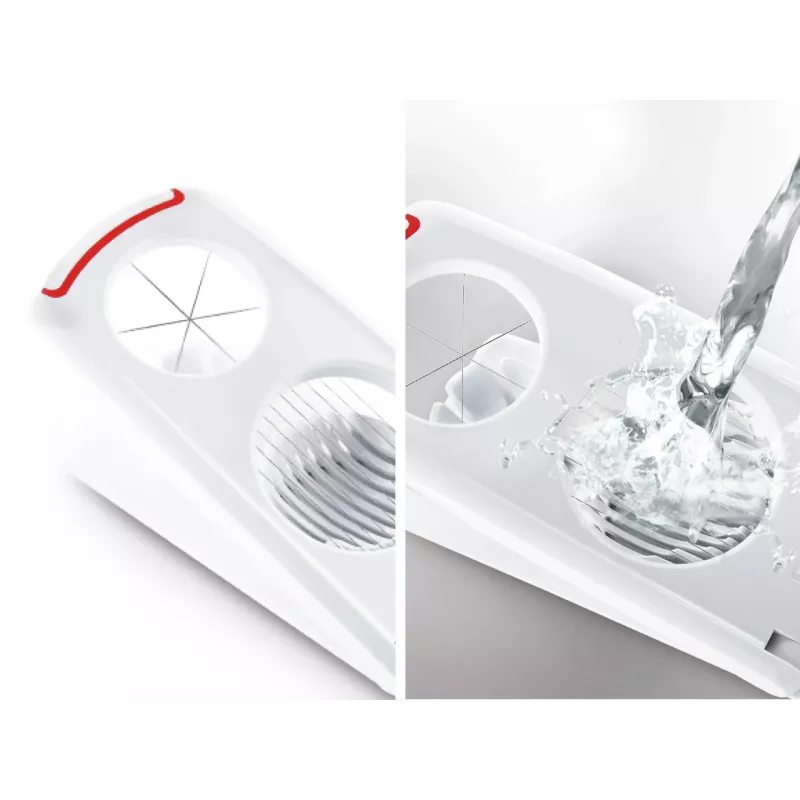LEIFHEIT Egg Cutter Combi – 2-w-1 Krajalnica i Klinownik do Jajek, Biały