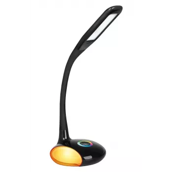 Lampa biurkowa LED Activejet AJE-VENUS RGB Czarna z podstawą RGB, 7W światło główne, 3W podstawa RGB, 400lm, 3000K/4500K/6000K, sterowanie dotykowe, elastyczne ramię
