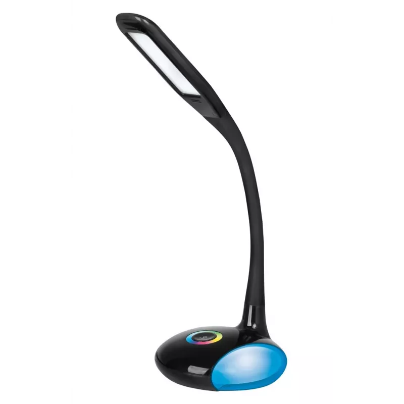 Lampa biurkowa LED Activejet AJE-VENUS RGB Czarna z podstawą RGB, 7W światło główne, 3W podstawa RGB, 400lm, 3000K/4500K/6000K, sterowanie dotykowe, elastyczne ramię