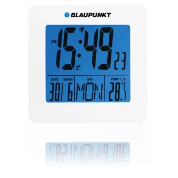Blaupunkt CL02WH Biały budzik LED z radiem FM, podwójnym alarmem, ładowaniem USB, wyświetlaczem temperatury