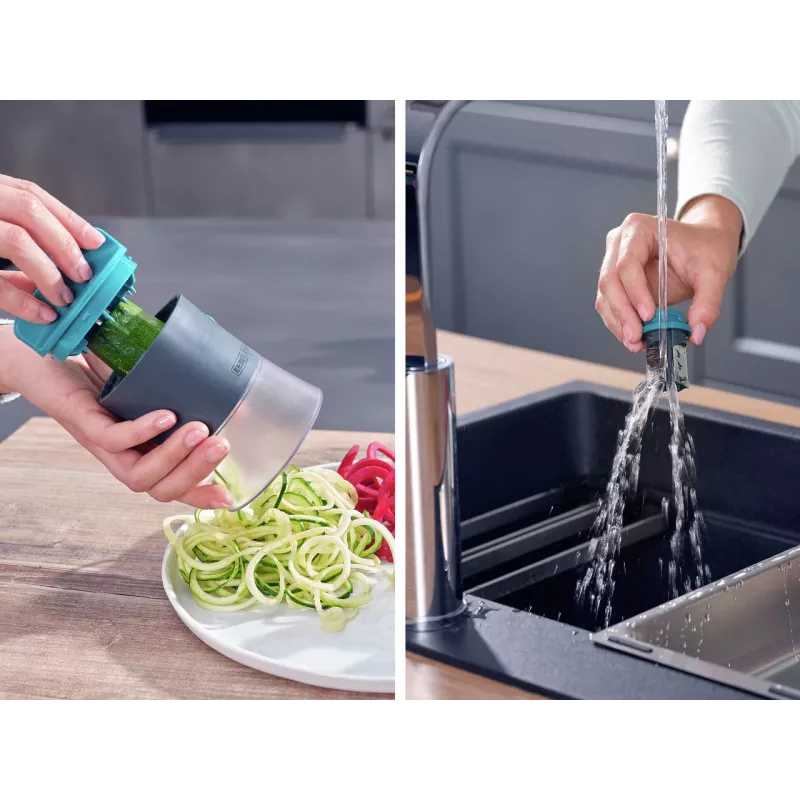 LEIFHEIT Ręczny Spiralny Nóż do Warzyw Spiralizer Manualny 2 Opcje Cięcia Biały/Zielony