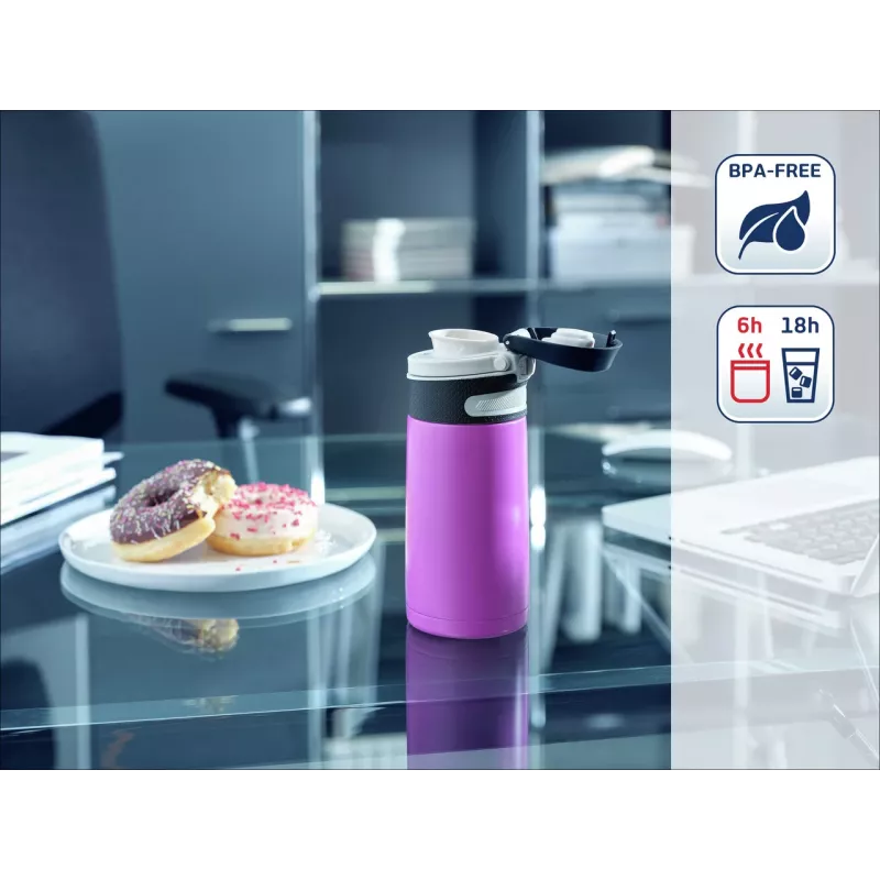 LEIFHEIT Thermos Flip 350 ml fioletowy termos próżniowy