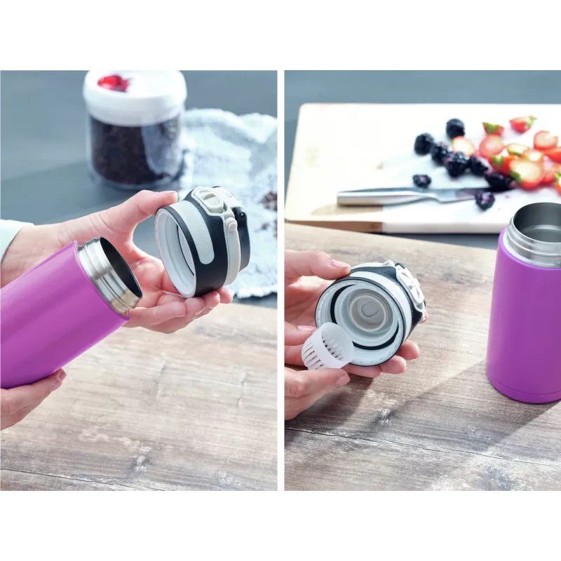 LEIFHEIT Thermos Flip 350 ml fioletowy termos próżniowy