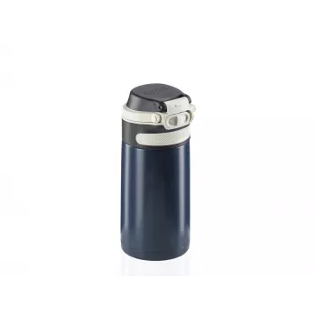 LEIFHEIT Thermos Flip 350 ml ciemnoniebieski próżniowy stalowy kubek termiczny