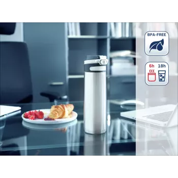 LEIFHEIT Kubek termiczny Flip 600 ml Srebrny