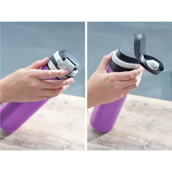 LEIFHEIT Thermos Flip 600 ml fioletowy próżniowy termos ze stali nierdzewnej