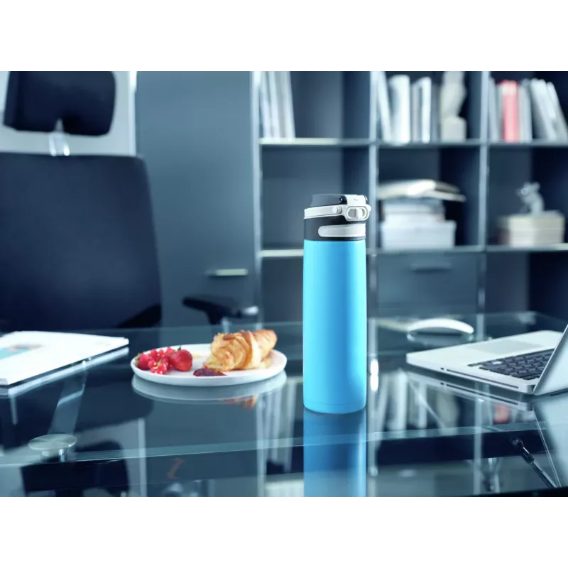 LEIFHEIT Thermos Flip 600ml Jasnoniebieski Próżniowy Izolowany Bidon ze Stali Nierdzewnej