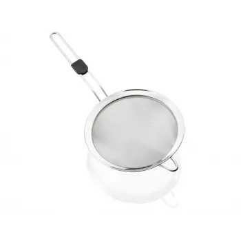 LEIFHEIT ProLine Cedzak Ø20 cm Stal Nierdzewna Sito o Drobnych Oczkach z Ergonomicznym Uchwytem, Zmywarka, Pętla do Zawieszania, Haczyk do Oparcia