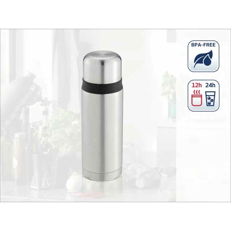 LEIFHEIT Thermos Coco 0,75L szklany wkład stalowy termos próżniowy, stal nierdzewna, srebrny