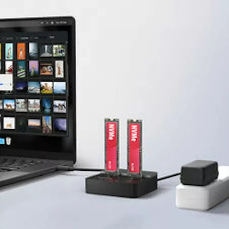 AXAGON ADSA-M2C22L stacja na dwa dyski M.2 NVMe SSD, USB-C 20Gbps, klonowanie