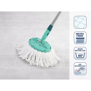 LEIFHEIT Clean Twist Disc Mop Zestaw Wymienny, 2 Mikrofibrowe Głowice Mopa, Biały