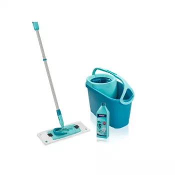 LEIFHEIT Zestaw do mycia podłóg Clean Twist M Ergo z Power Cleaner 1L, system mopa obrotowego, zielono-biały