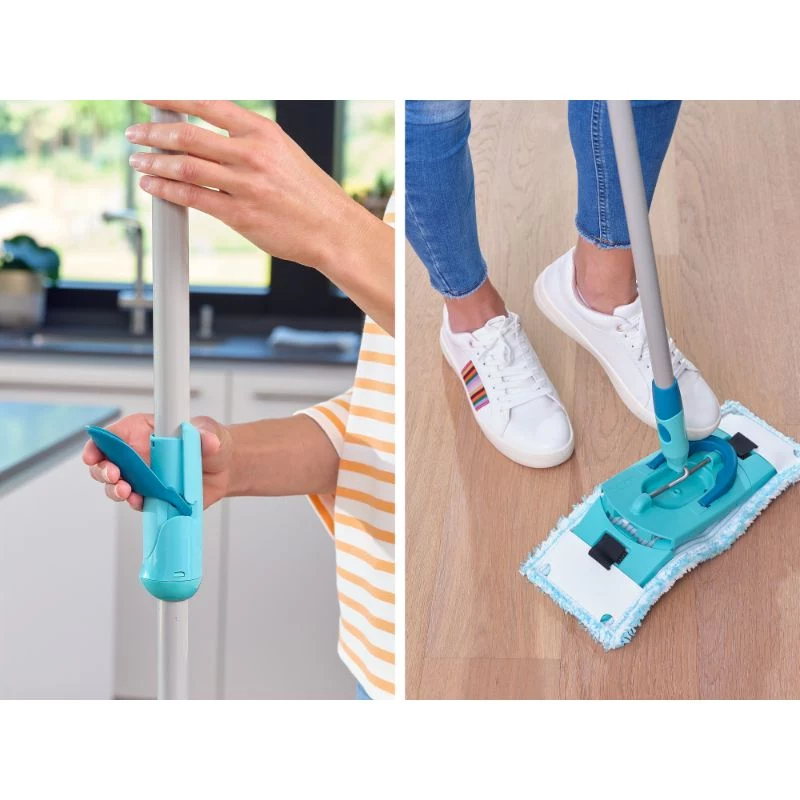 LEIFHEIT Zestaw do mycia podłóg Clean Twist M Ergo z Power Cleaner 1L, system mopa obrotowego, zielono-biały