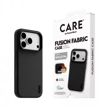 Etui CARE by PanzerGlass Fusion Fabric czarny z MagSafe dla iPhone 17 Pro