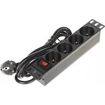 Listwa zasilająca DELTA PD-4/R10 z 4 gniazdami i kablem 10m, czarna