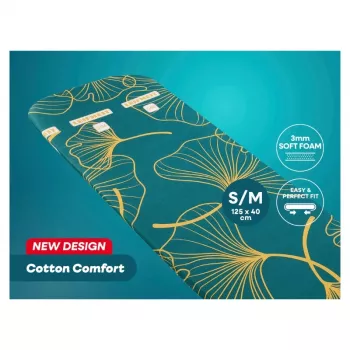 LEIFHEIT Cotton Comfort Pokrowiec na deskę do prasowania S/M 125x40 cm Niebiesko-Biały w Paski