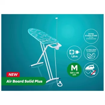 LEIFHEIT Air Board M Solid Plus Deska do prasowania 120x38cm z pokrowcem Thermo-Reflect