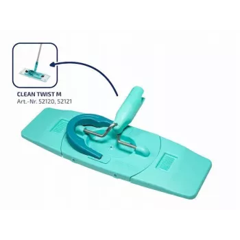 LEIFHEIT Clean Twist M Ergo Set – System mopa płaskiego z wyżymaczką obrotową, teleskopowy trzonek, wkład z mikrofibry, wiadro 20 L