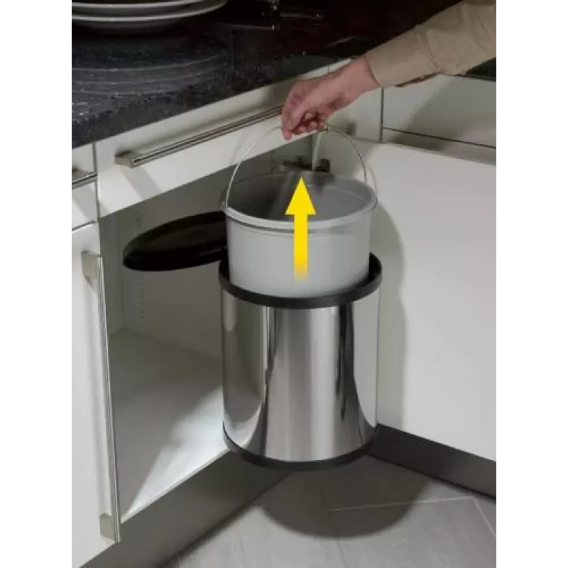 HAILO Compact-Box M 15L Stalowy kosz na pedały z cichym domykaniem