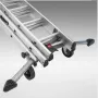 Kółka do drabiny Hailo SafetyLine – 2-częściowy zestaw mobilny, 120 mm stałe rolki z gumowym bieżnikiem, montaż zatrzaskowy bez narzędzi, czarno-czerwone