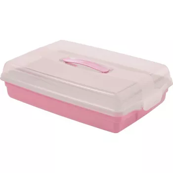 CURVER Prostokątne Pudełko do Transportu Ciasta 45x29,5x11,1 cm Różowe