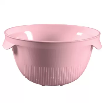 CURVER Caurduris Kitchen Essentials 5-częściowy zestaw przyborów kuchennych z silikonu i drewna akacjowego, różowy