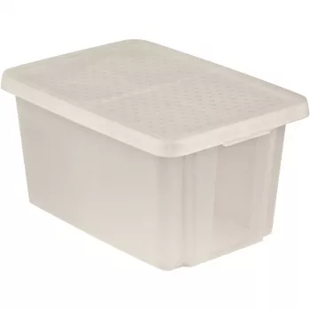 CURVER Essentials 45L Przezroczyste Pudełko do Przechowywania z Pokrywką, 57 x 40 x 30 cm, Możliwość Układania w Stos, Bezpieczne dla Żywności