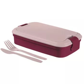 CURVER Lunch&Go Prostokątna Miska na Jedzenie ze Sztućcami 1,4L Fioletowa