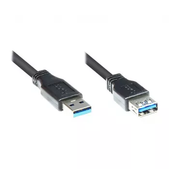Przedłużacz Good Connections USB 3.0, Type-A męski do Type-A żeński, czarny, 3 m 2711-S03