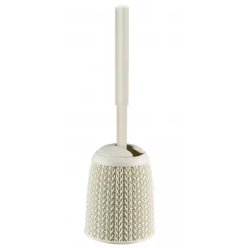 CURVER Knit Szczotka toaletowa z pojemnikiem, biała, Ø14x43 cm