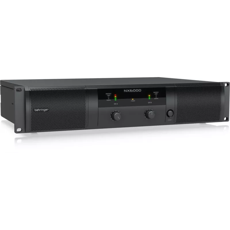 Behringer NX6000 wzmacniacz mocy klasy D 2 x 3000W przy 4 omach z DSP, czarny