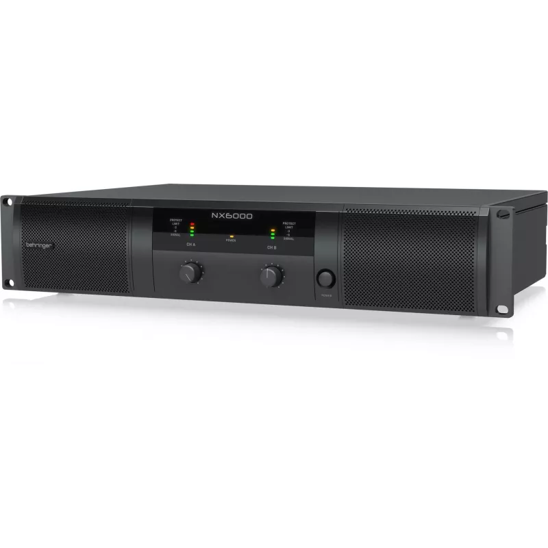 Behringer NX6000 wzmacniacz mocy klasy D 2 x 3000W przy 4 omach z DSP, czarny