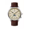 Zeppelin Mediterranee 96365_SET Zegarek automatyczny, 42mm, zielona tarcza sunray, brązowy pasek skórzany i pasek Milanese Mesh