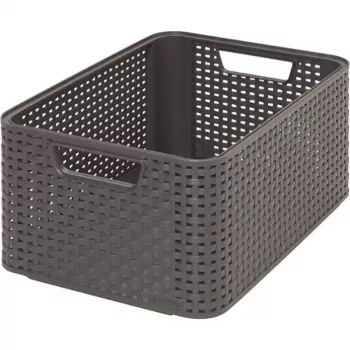 CURVER Style M Pudełko do przechowywania 38,6x28,7x17 cm Ciemnoszary Efekt Rattanu 18L