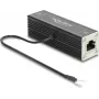 Delock RJ45 Sieciowy Ochronnik Przepięciowy Cat.6A, Kompatybilny z PoE++, 10 Gbps, Ekranowany, Czarny