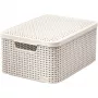 Pudełko do przechowywania CURVER Style M z pokrywką, 39,3 x 29,3 x 18,7 cm, kremowe, 21,6 l, składane