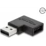 Delock Adapter USB 2.0 Typ-A męski do Easy USB Typ-A żeński, kątowy lewy, czarny