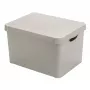 Curver Deco Stockholm L Pudełko do przechowywania z pokrywką 39,5x29,5x23,5 cm Kropki Czarno-Białe