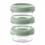 Curver Smart Eco To Go okrągłe pojemniczki na sos 3-częściowy zestaw, 0,08 l każdy, soft green