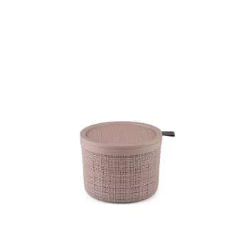 CURVER Jute okrągły kosz do przechowywania z pokrywką 2L różowy 17x13cm