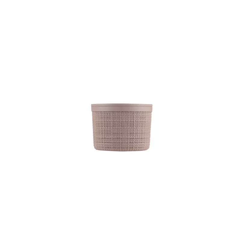 CURVER Jute okrągły kosz do przechowywania z pokrywką 2L różowy 17x13cm