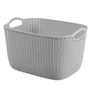 Curver Knit L Prostokątny Kosz do Przechowywania 19L Jasnoszary
