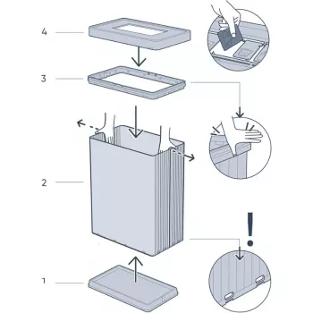 CURVER Prostokątny Metalizowany Kosz na Śmieci Verto Recycle 54L Perłowy Róż