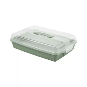 Curver Prostokątne Pudełko do Transportu Ciasta 45x29,5x11,1 cm Zielone