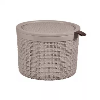 Kosz CURVER z pokrywką Jute okrągły 2L Ø17x13cm beżowy