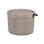 Kosz CURVER z pokrywką Jute okrągły 2L Ø17x13cm beżowy