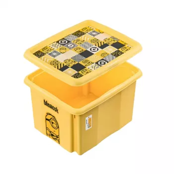 KEEEPER Pudełko z pokrywką 15L Karolina „Minions Mosaic” 38x29,5x20,5 cm Żółty