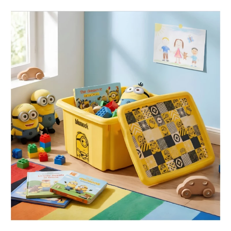 KEEEPER Pudełko z pokrywką 15L Karolina „Minions Mosaic” 38x29,5x20,5 cm Żółty