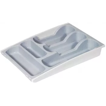 CURVER Taca na Sztućce 30x42x6,4 cm Szara – 6 Przegródek, Zmywarka, Bez BPA, Polipropylen